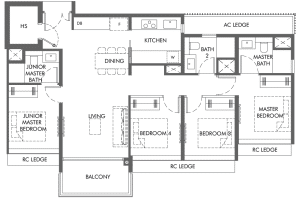 the-hill-at-one-north-floor-plan-4-bedroom-4b-1-singapore